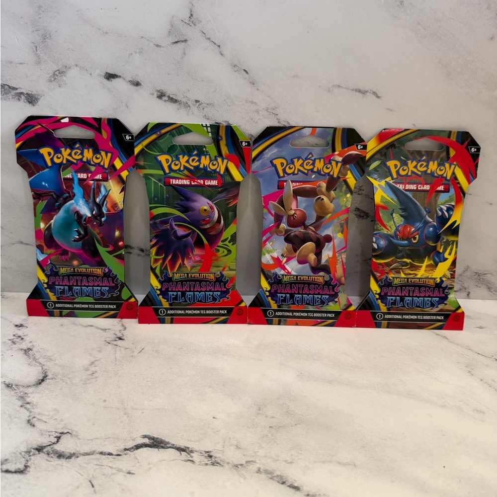 Pokémon TCG (4) MEGA EVOLUTION Phantasmal Flames Booster Pack - Assorted